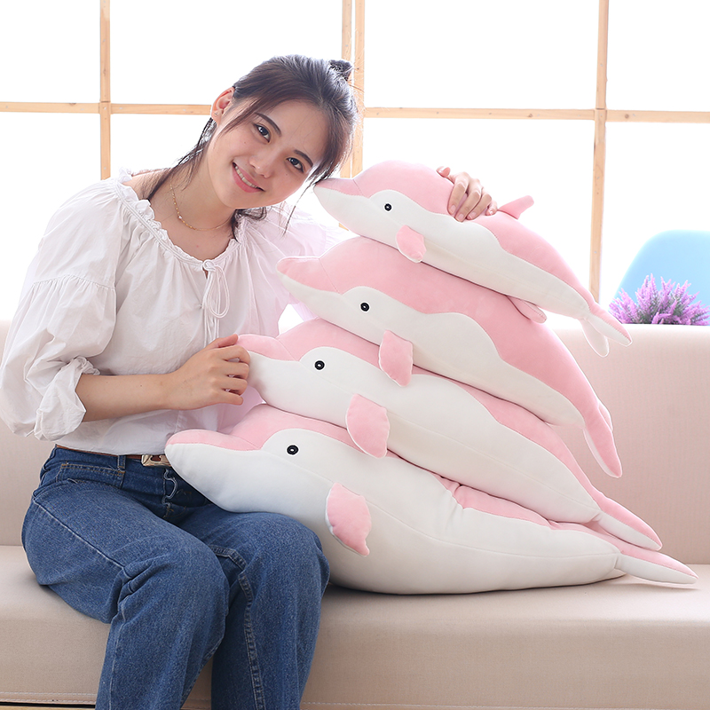 50/60/70 cm Soft Stuffed olphin Plush Toy Soft Pillow Cute Cartoon Ocean Animal Dolphin Cushion Doll for Kids Children's Gift