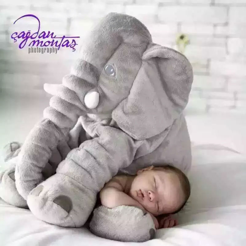 40/60 cm Plush Elephant Toy Cotton Stuffed Elephant Pillow Cushion Placating Plush Toy For Children Climbing Sleeping