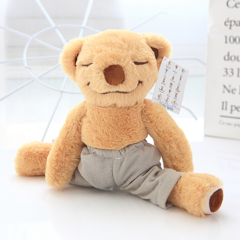 40 cm Decent Joint Movable Yoga Bear Plush Toy Stuffed Animal Yoga Bear Bed Toy For Children's Gift