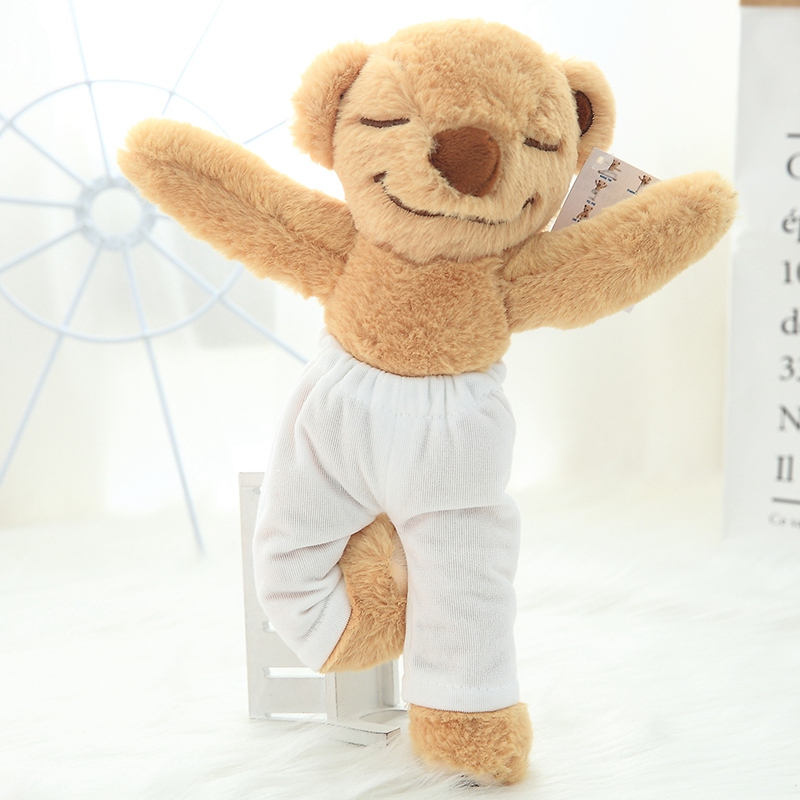 40 cm Decent Joint Movable Yoga Bear Plush Toy Stuffed Animal Yoga Bear Bed Toy For Children's Gift