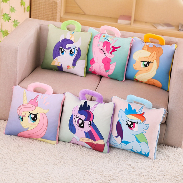 Adorable Plush Toy Cartoon Pony Unicorn Pillow Cushion Open As Summer Carpet Toys For Children & Fans Gift