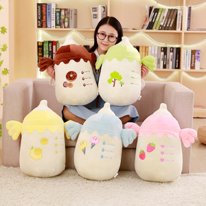 48 cm 2 in 1 Plush Feeding Bottle Pillow Soft Plush Pillow Air Conditioner Blanket Creative Toys For Children Home Decoration