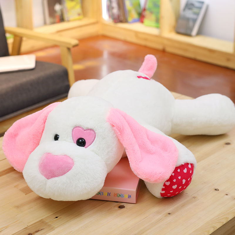 100 cm Soft Cupid Dog Plush Toy Plump Body Adorable Love Heart Dog Cushion Stuffed Doll Pillow For Kids Or Lover's Gift