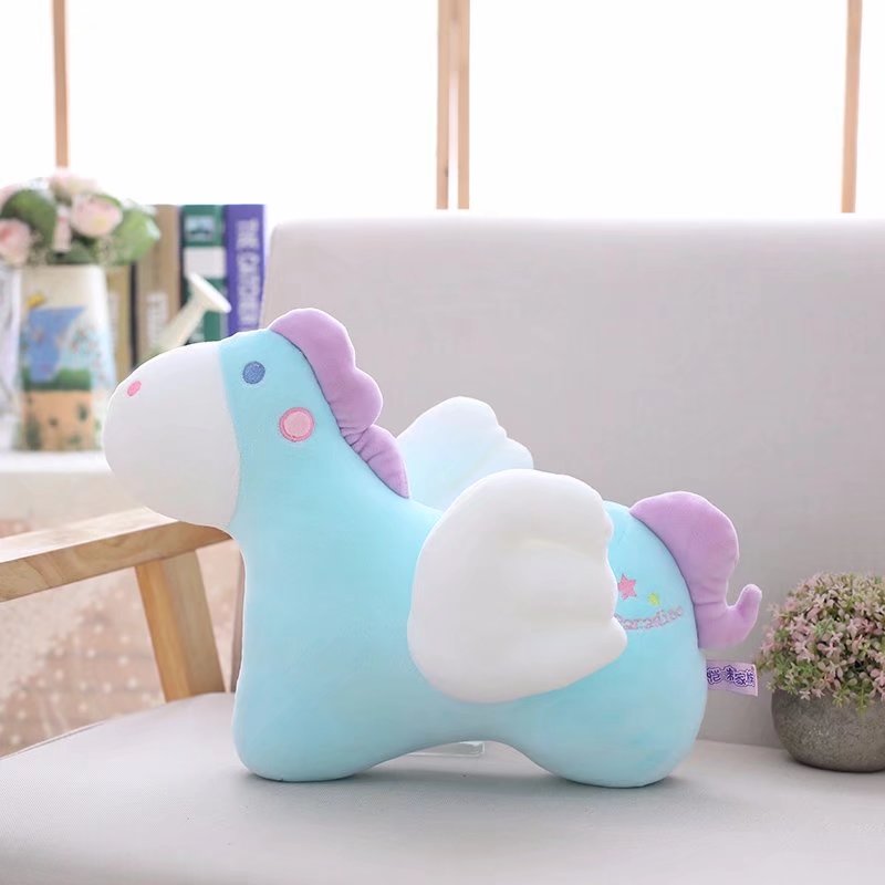 35/45 cm Soft Flying Horse Plush Toy Crystal Feather Cotton Stuffed Pony Pillow Super Soft Toys Brand For Children