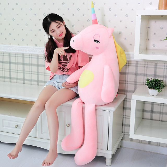 110/140 cm Soft Rainbow Unicorn Plush Toy Adorable Plush Unicorn Stuffed Animal Unicorn Plush Toys For Children