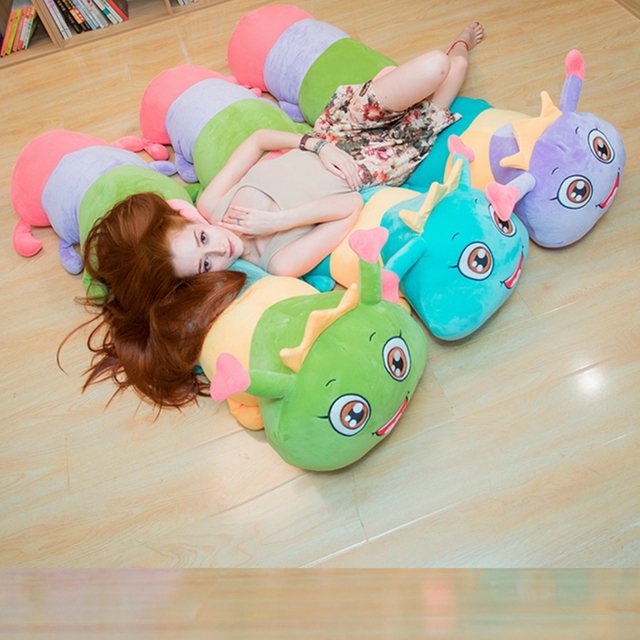 90/110/130cm Large Soft Colorful Carpenter Worm Plush Toy Climbing Mat Pillow Toys For Children