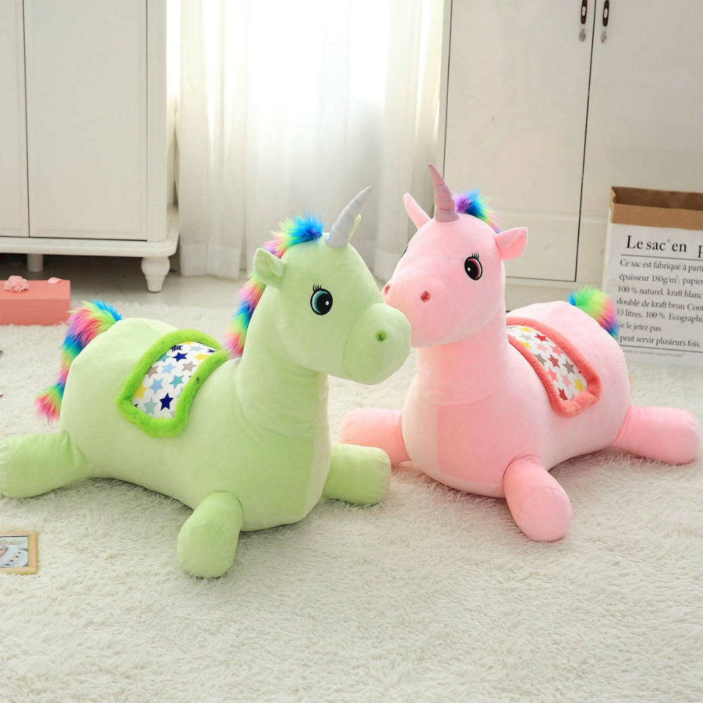 60*40*60 cm Big Size Soft Unicorn Ridable Sofa Plush Ridable Toy Adorable Unicorn Plush Toys For Children