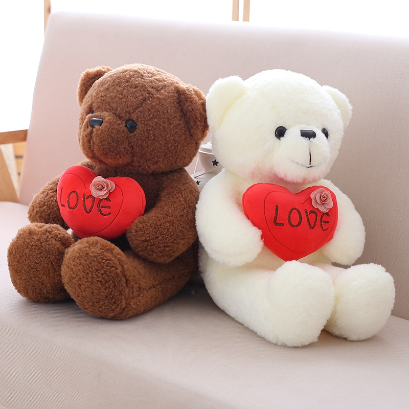 40/50/60 Soft Teddy Bear Plush Toy Stuffed Animal Bear With Love Heart ...