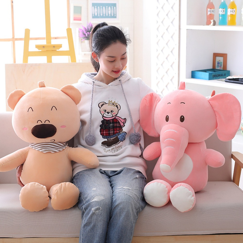 50/60/85 cm Elephant Bear Soft Plush Toy Stuffed Animal Elephant Baby Appease Placating Toy Cotton Plush Toy For Children