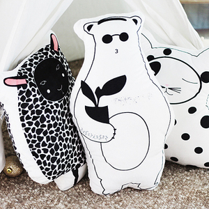 Cartoon Plush Cat Sheep Bear Double Side Printed Stuffed Animal Toy Cushion Pillow For Children Drop Shipping Available