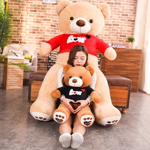 70/90 cm Big Size Soft Love Wearing Bear Plush Toys Stuffed Plush Animals Soft Bear Toy For Valentine's Day