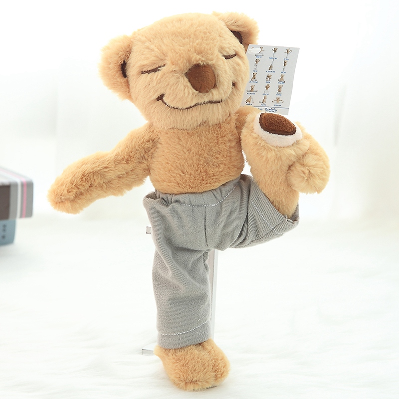 60 cm Decent Joint Movable Yoga Bear Plush Toy Stuffed Animal Teddy bear Bed Toy For Children's Gift Yoga Fans